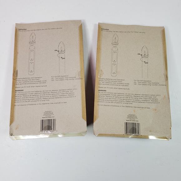 Vintage NOS Holiday Style Candle Lights Battery Operated 8.5 In Tall TOTAL of 6 - Picture 3 of 3